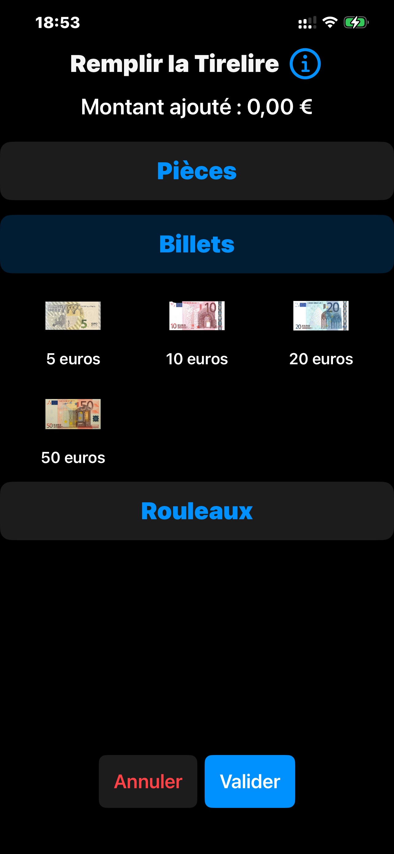 Tirelire – sélection billets